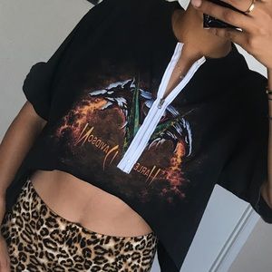 HARLEY DAVIDSON CROP TOP ZIPPER SHIRT